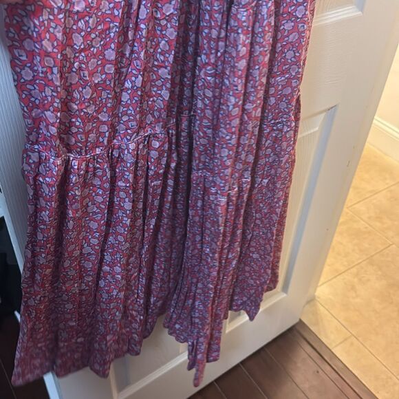 OMIKA Dress.- Pink and Purple Floral Maxi - Size Small - Like New - Tie - Picture 5 of 5